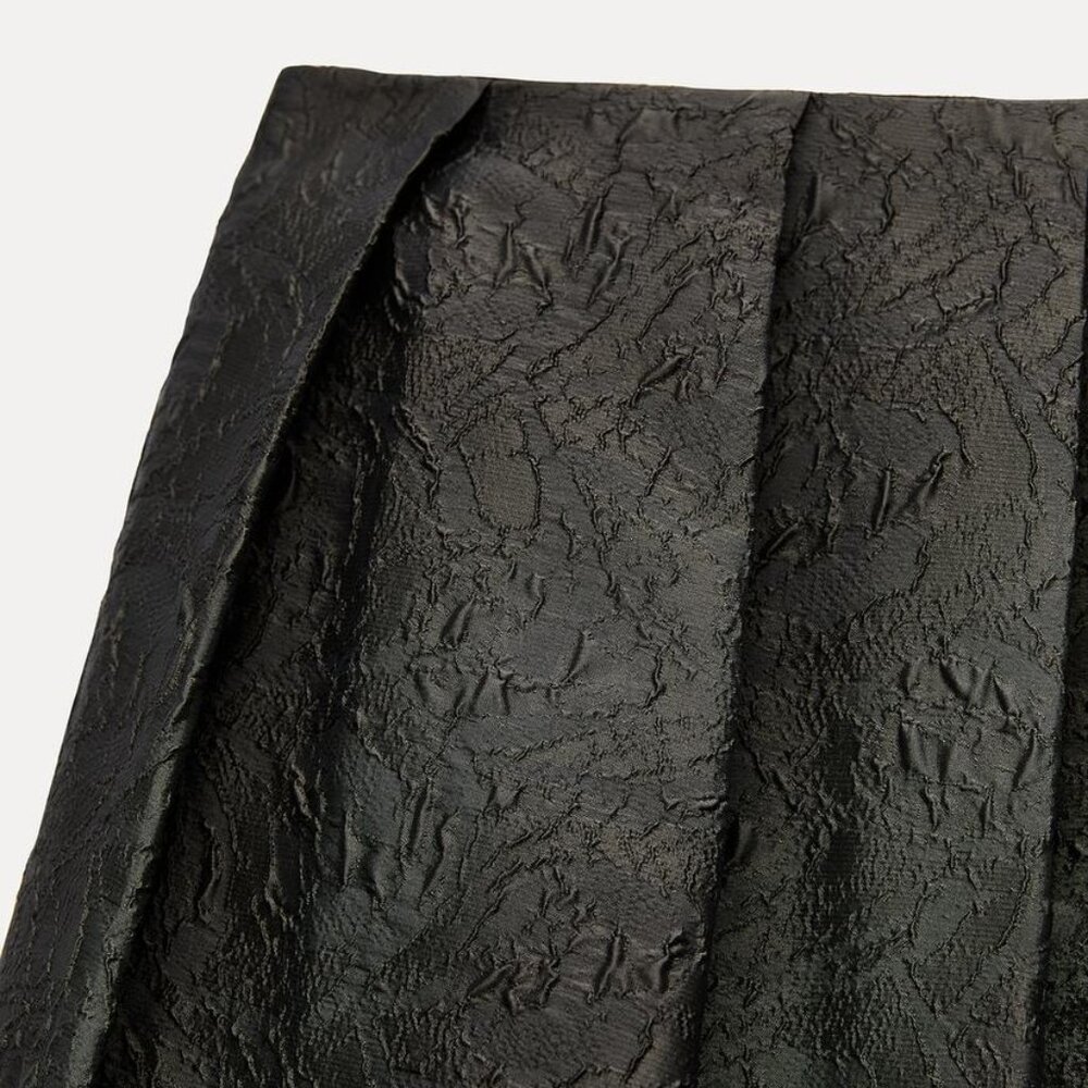 NWT ZARA ZW COLLECTION VOLUMINOUS JACQUARD SKIRT GREEN - Picture 2 of 5